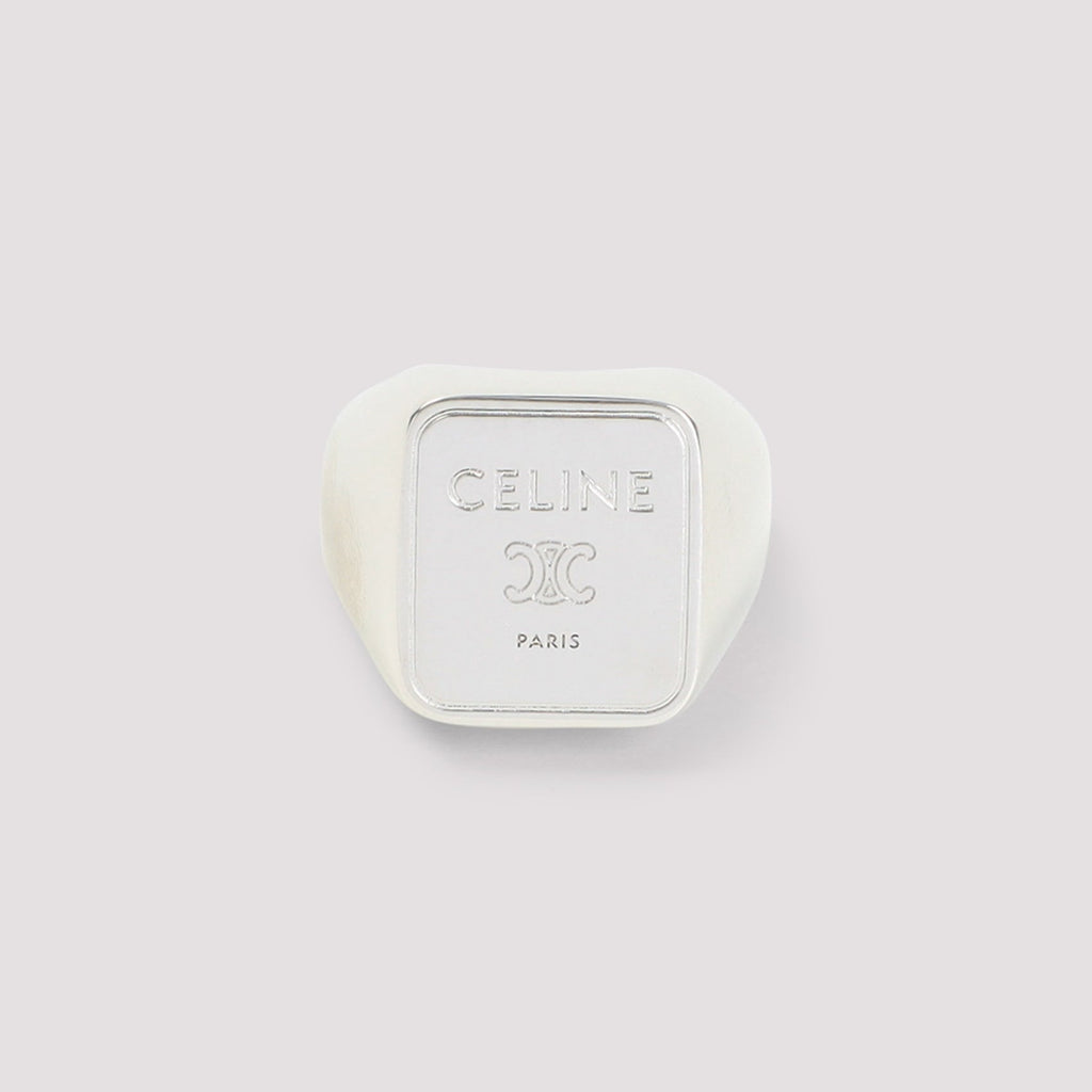 Celine Silver Brass Square Signet Ring