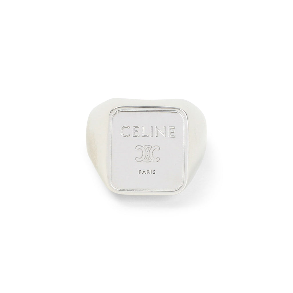 Celine Silver Brass Square Signet Ring