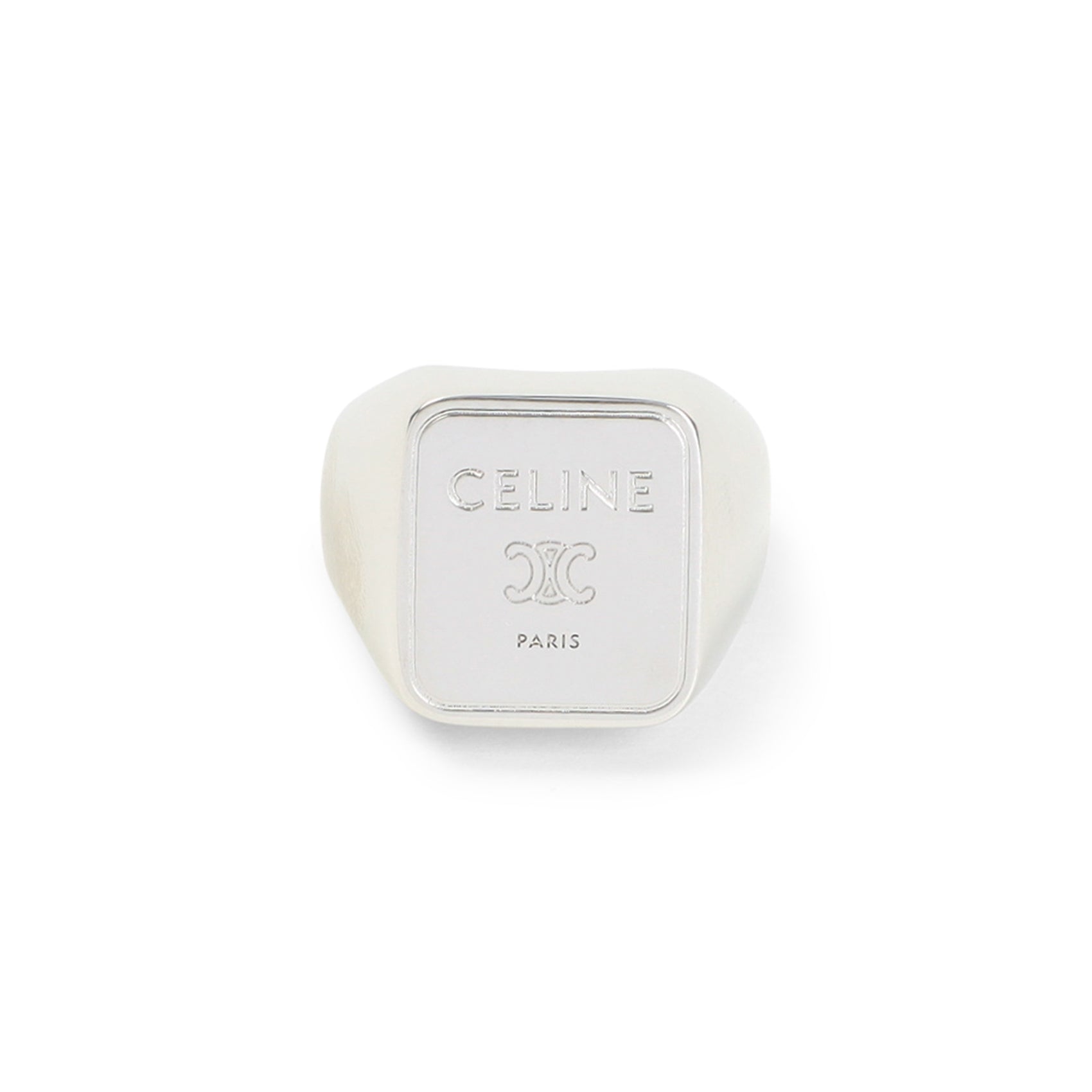 Celine Silver Brass Square Signet Ring