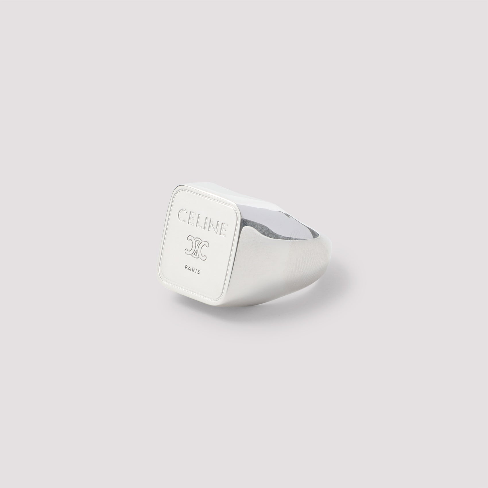 Celine Silver Brass Square Signet Ring