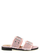 Ganni 'Feminine Buckle Fringed Denim' Sandals