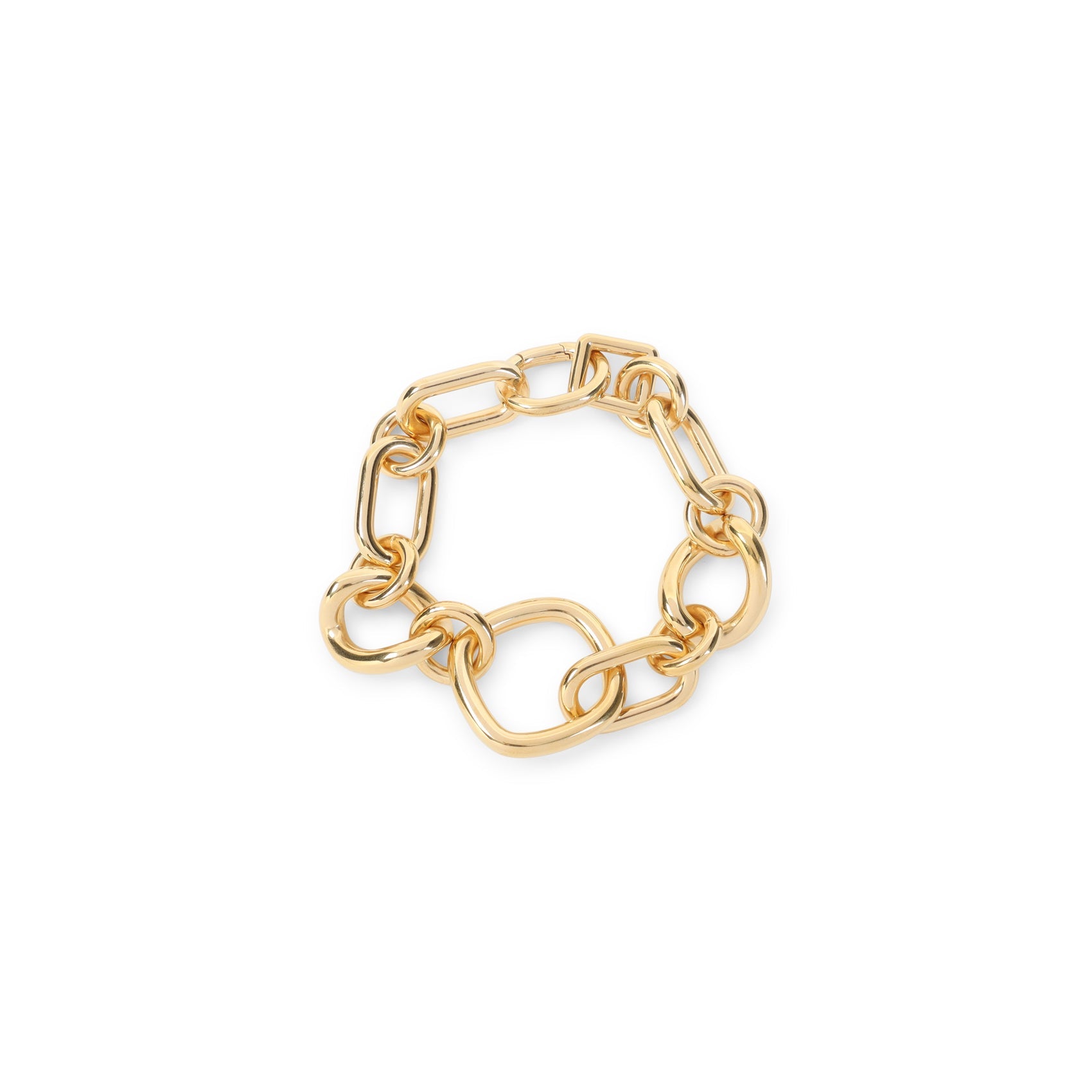 Celine Gold Brass Modern Thin Gourmette Bracelet