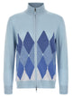 Ballantyne 'Classic Diamond' Intarsia Zip Cardigan