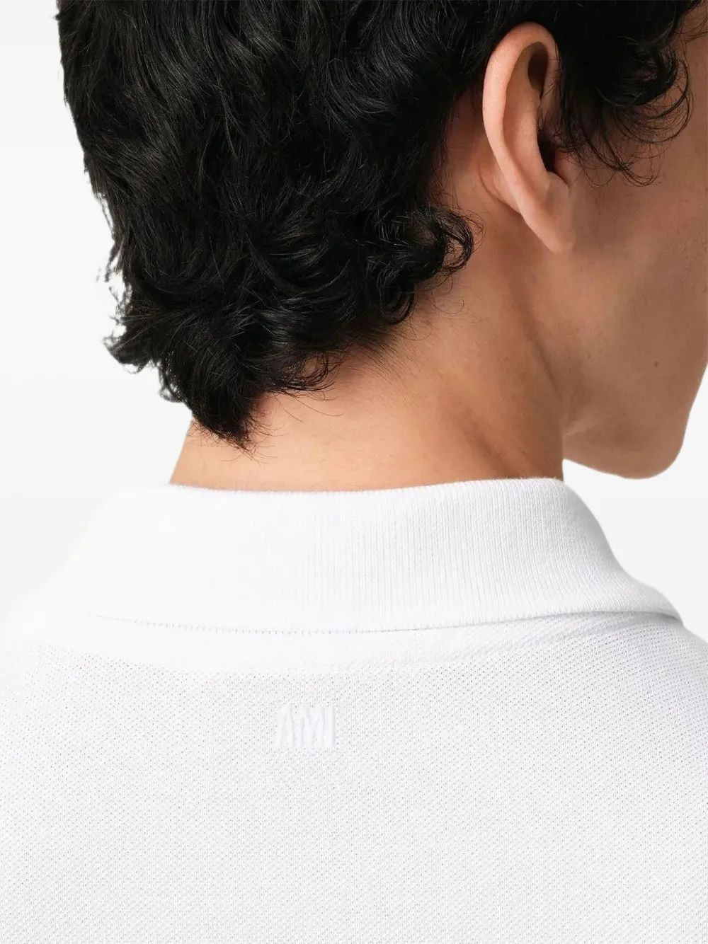 Ami Paris Red Adc White Cotton Polo Shirt