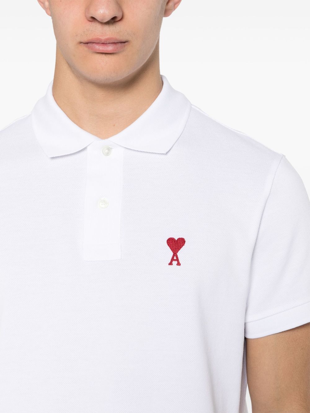 Ami Paris Ami De Coeur Cotton Polo Shirt
