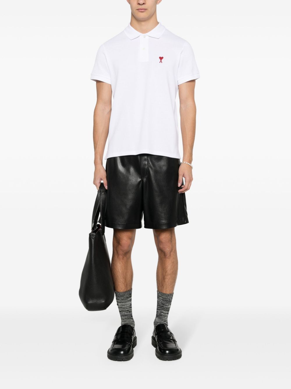 Ami Paris Ami De Coeur Cotton Polo Shirt