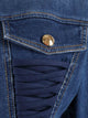 Elisabetta Franchi Denim Jacket With Zip And Gold Buttons