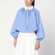 Patou  Striped Balloon-Sleeve Shirt In Light Blue