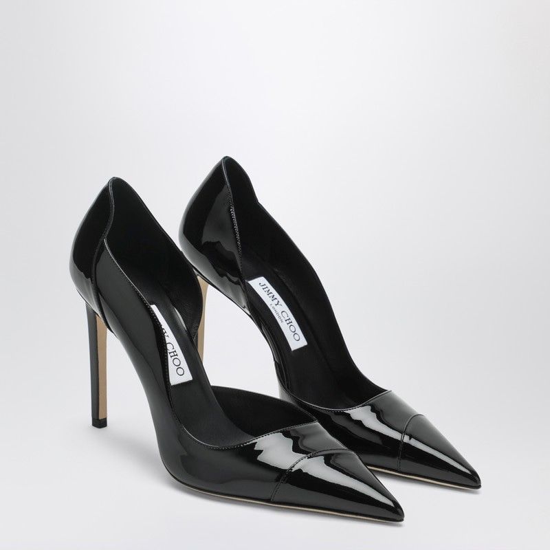 Jimmy Choo Brigitte 100 Pumps In Black Patent Leather