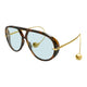 Bottega Veneta Havana-Gold-Green Metal Sunglasses