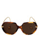 Bottega Veneta Havana-Gold-Brown Recycled Acetate Sunglasses