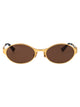 Bottega Veneta Gold-Gold-Brown Metal Sunglasses