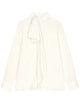 Givenchy White Silk Tops Bow Blouse