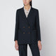 Blaze Milano Doublebreasted Jacket In Navy Blue Wool And Mohair