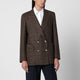 Blaze Milano Doublebreasted Dark Green Jacket With Check Pattern In Wool