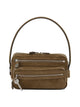 Acne Studios Brown Calf Leather Recycled Nylon Handbag