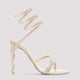 Rene Caovilla Beige Satin Cleo Crystal Sandals