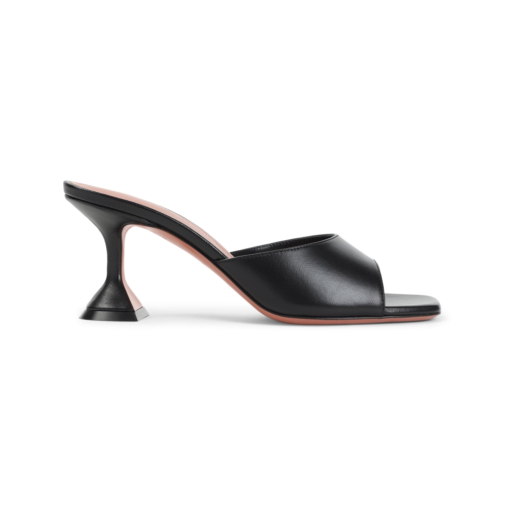 Amina Muaddi Black Nappa Leather Lupita 70 Slippers