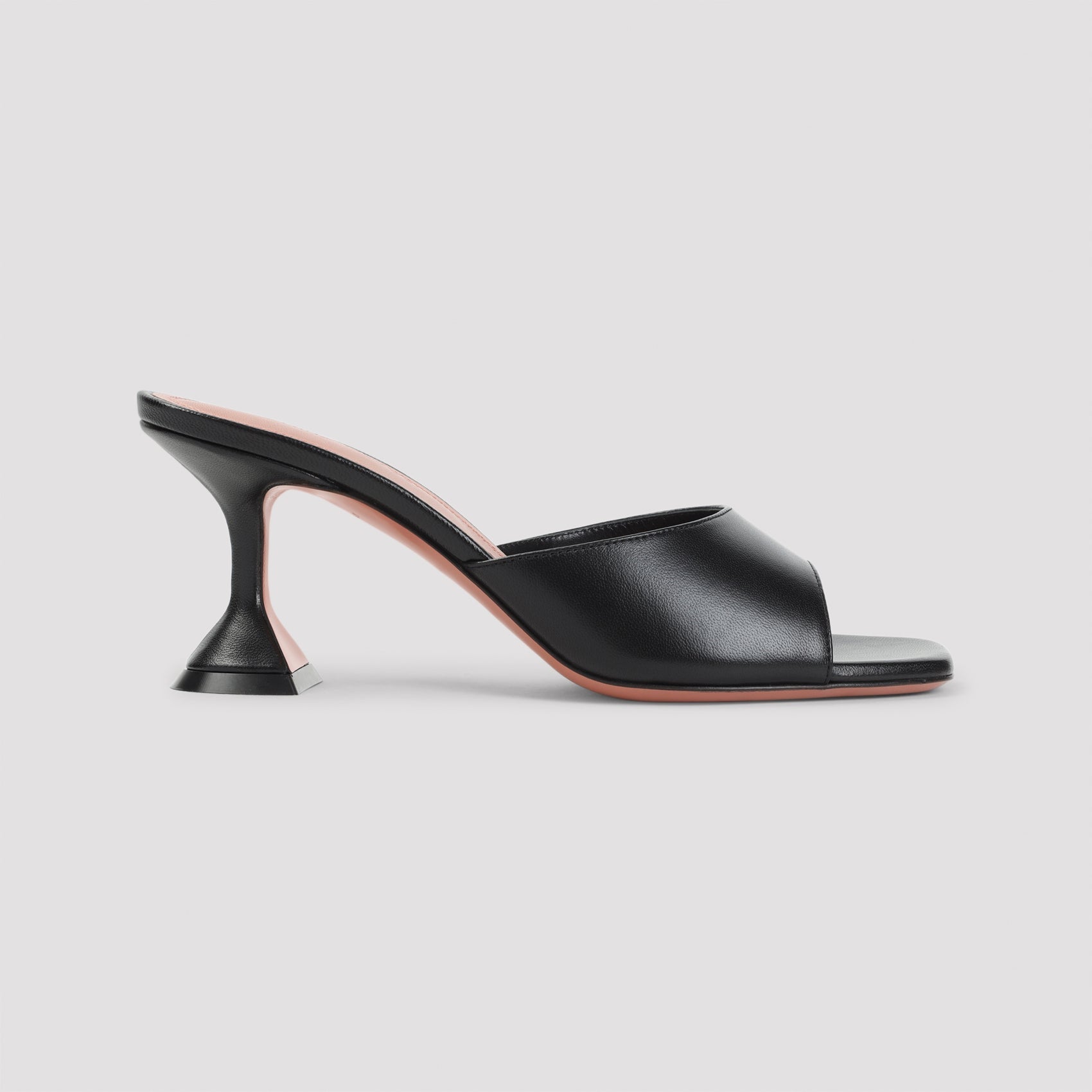 Amina Muaddi Black Nappa Leather Lupita 70 Slippers