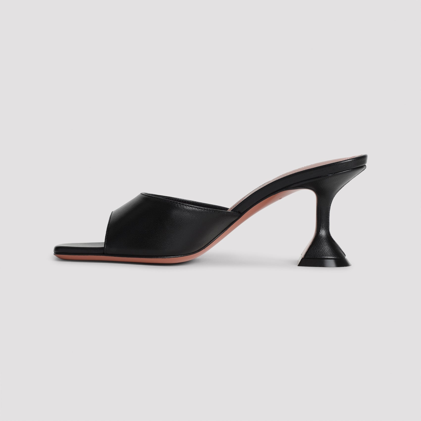Amina Muaddi Black Nappa Leather Lupita 70 Slippers