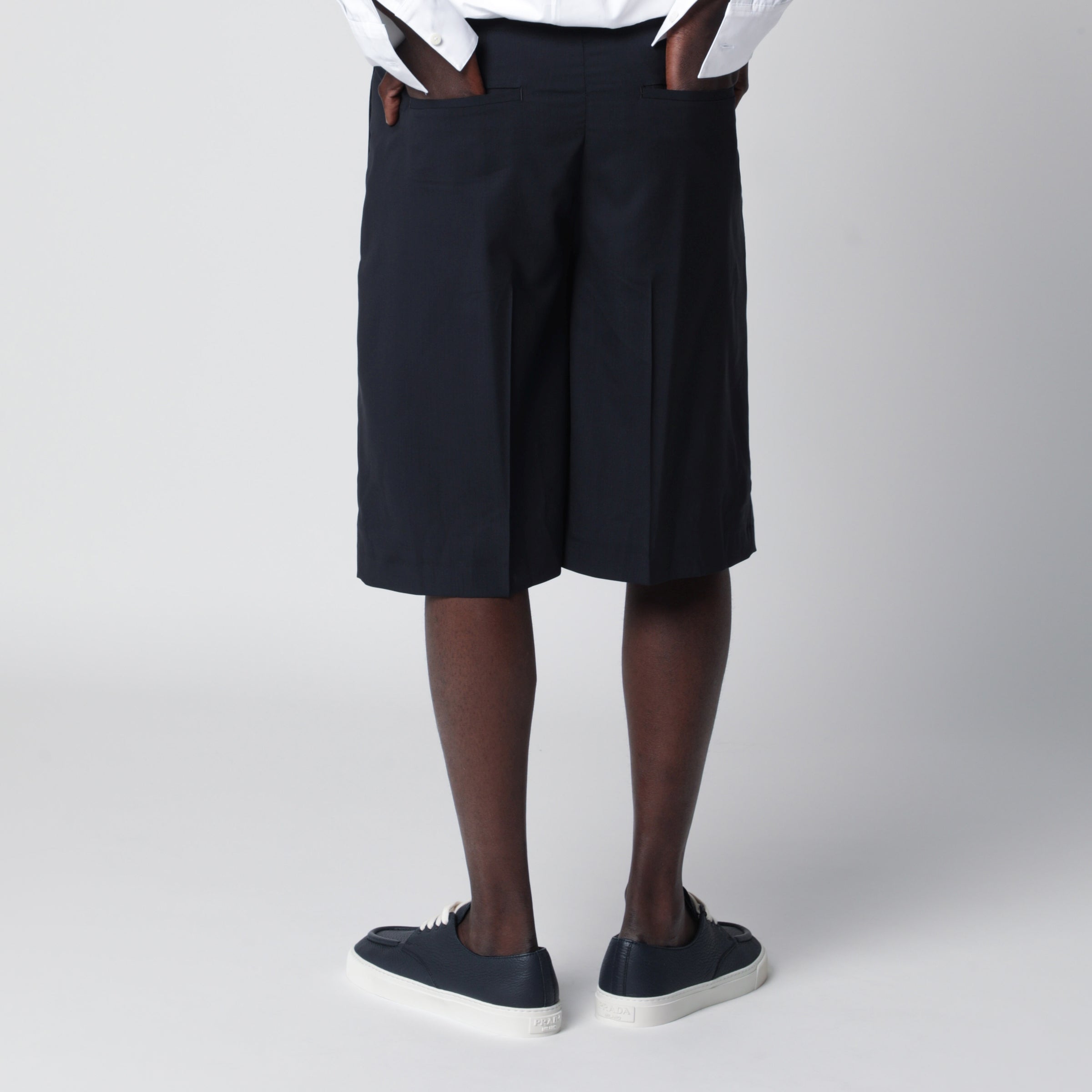 Pt Torino Blue Cotton Bermuda Shorts