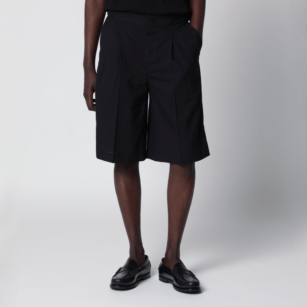 Pt Torino Black Cotton Bermuda Shorts