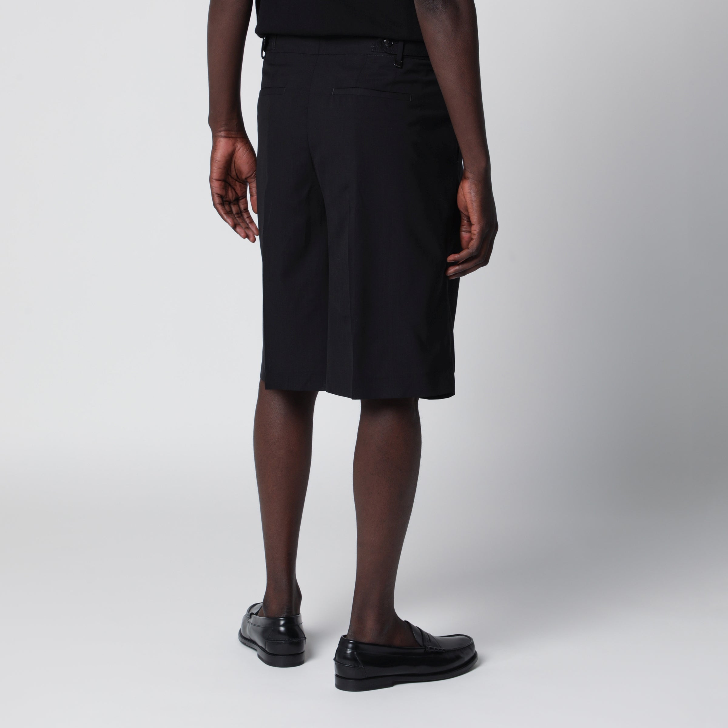 Pt Torino Black Cotton Bermuda Shorts