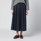 Pt01 Blue Pleated Cottonblend Skirt