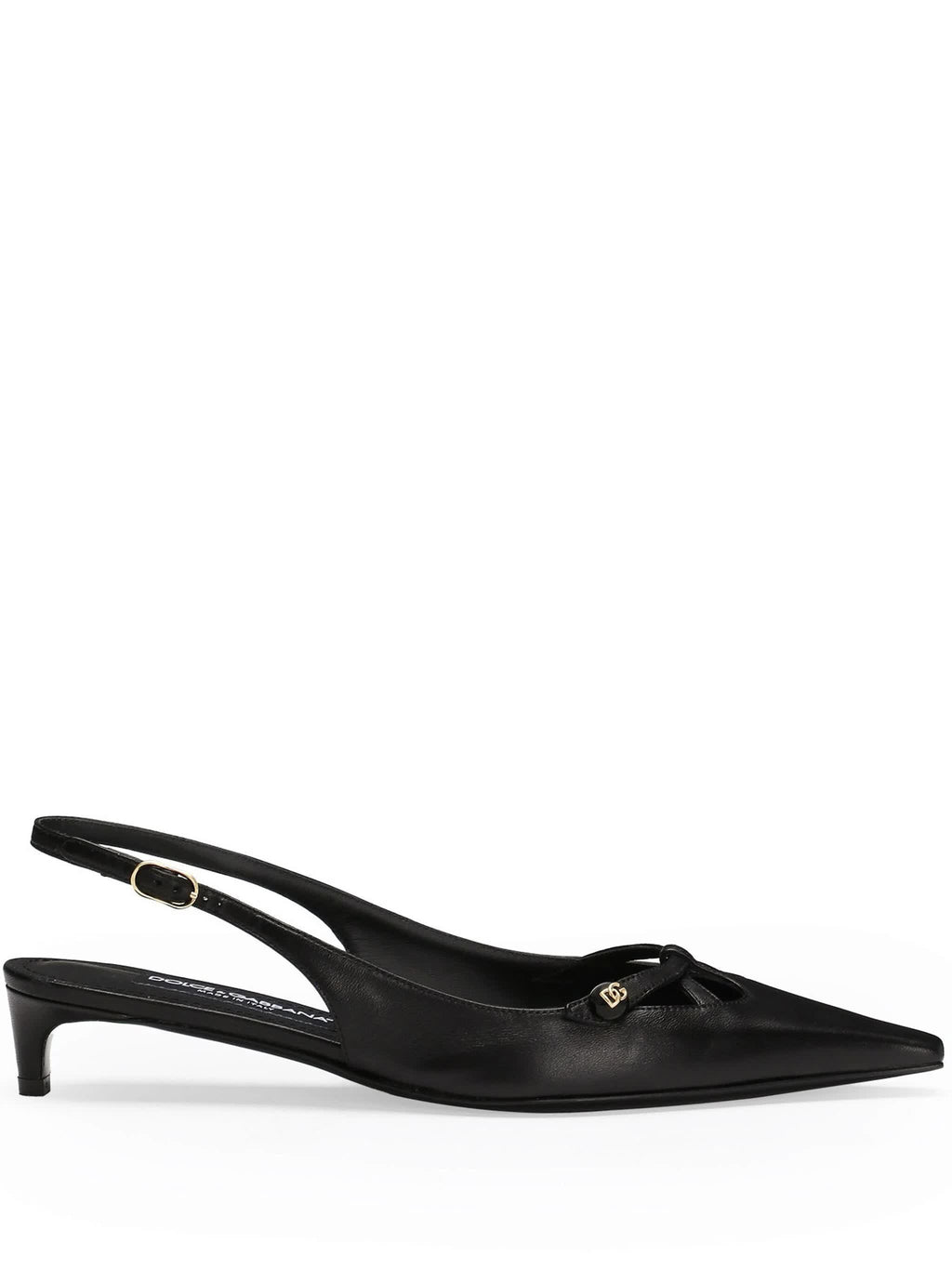 Dolce & Gabbana Black Leather Slingback Shoes