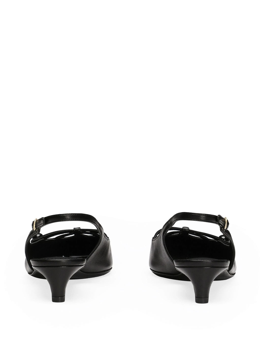 Dolce & Gabbana Black Leather Slingback Shoes