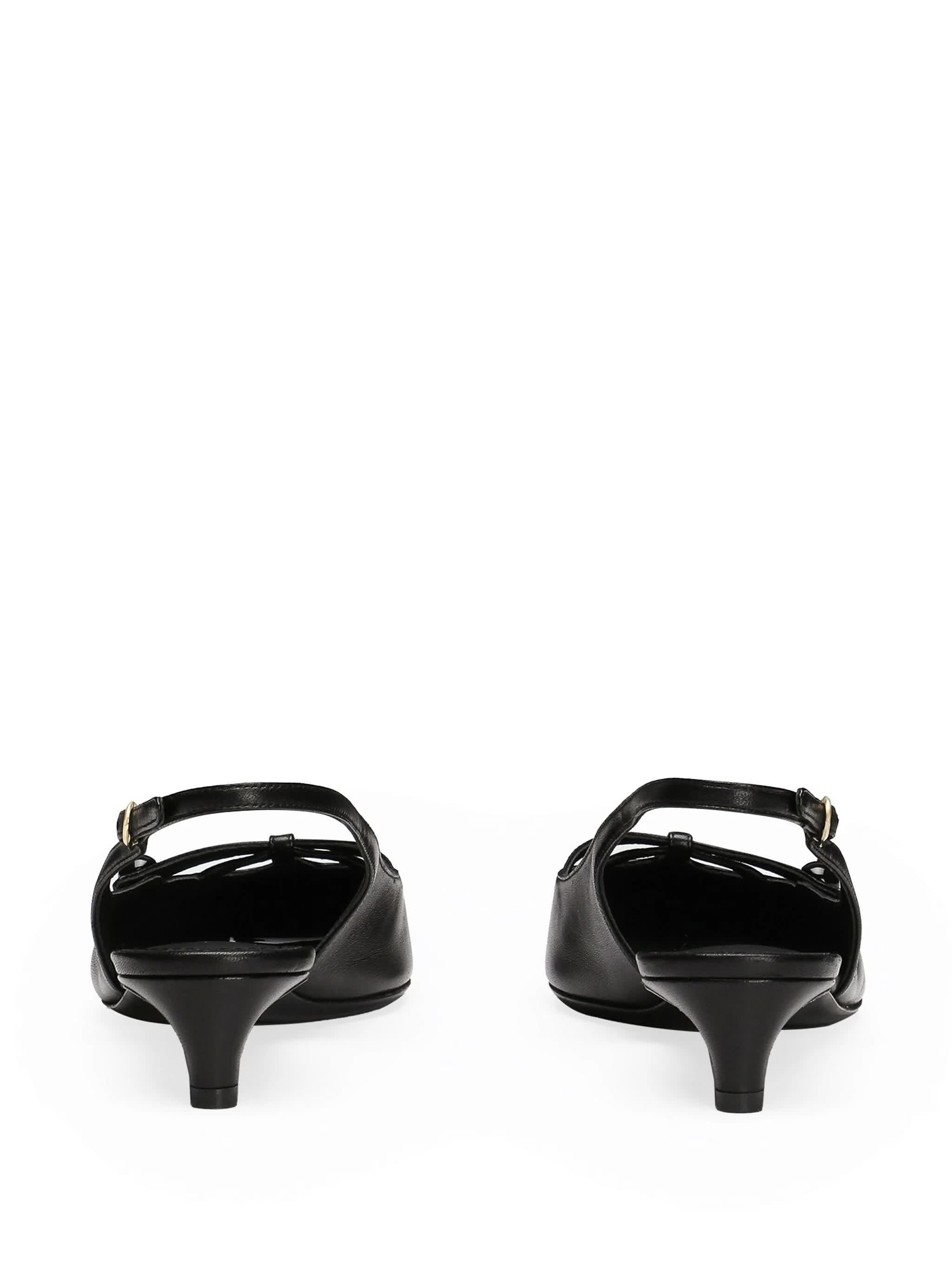 Dolce & Gabbana Black Leather Slingback Shoes