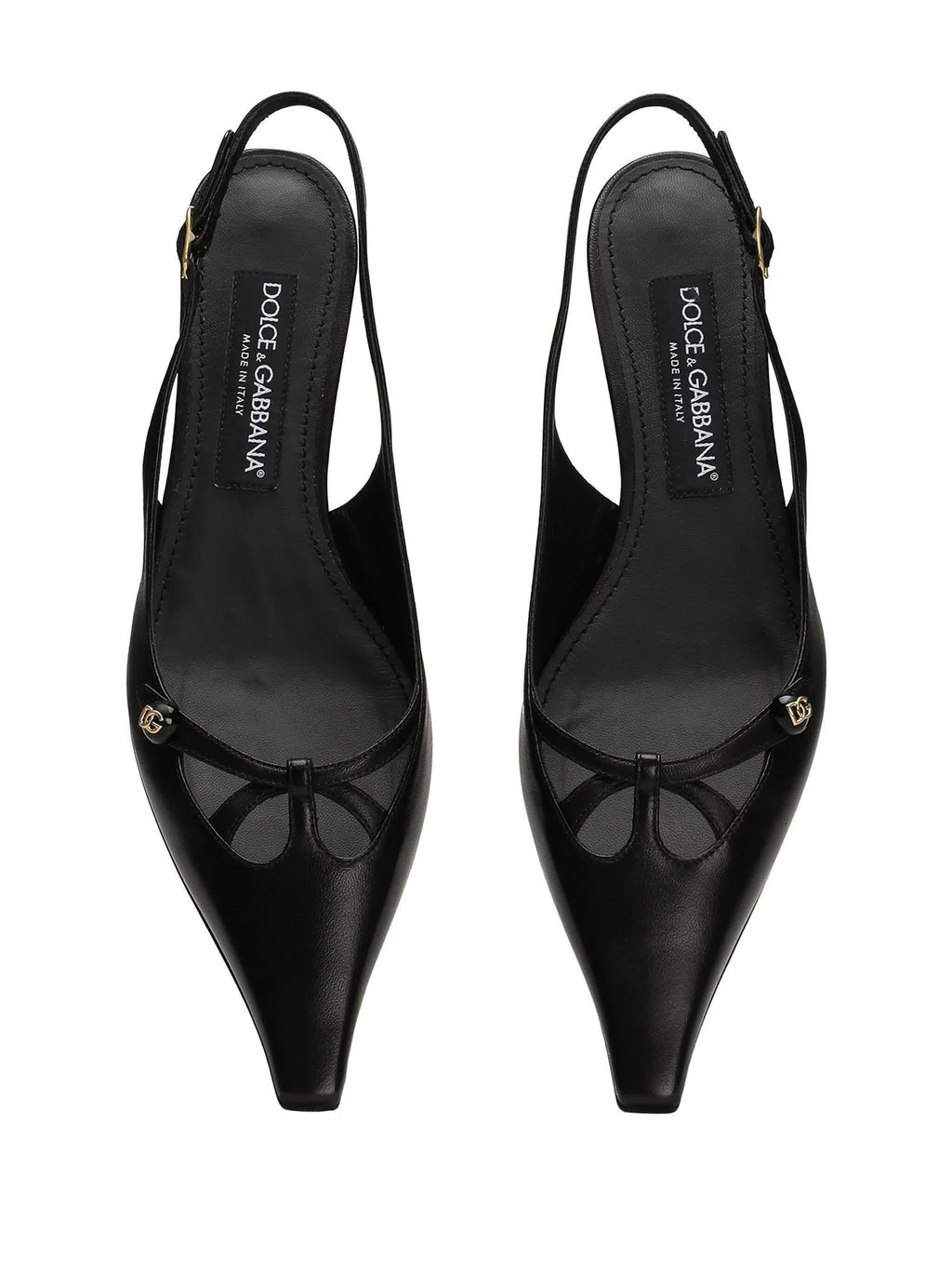 Dolce & Gabbana Black Leather Slingback Shoes