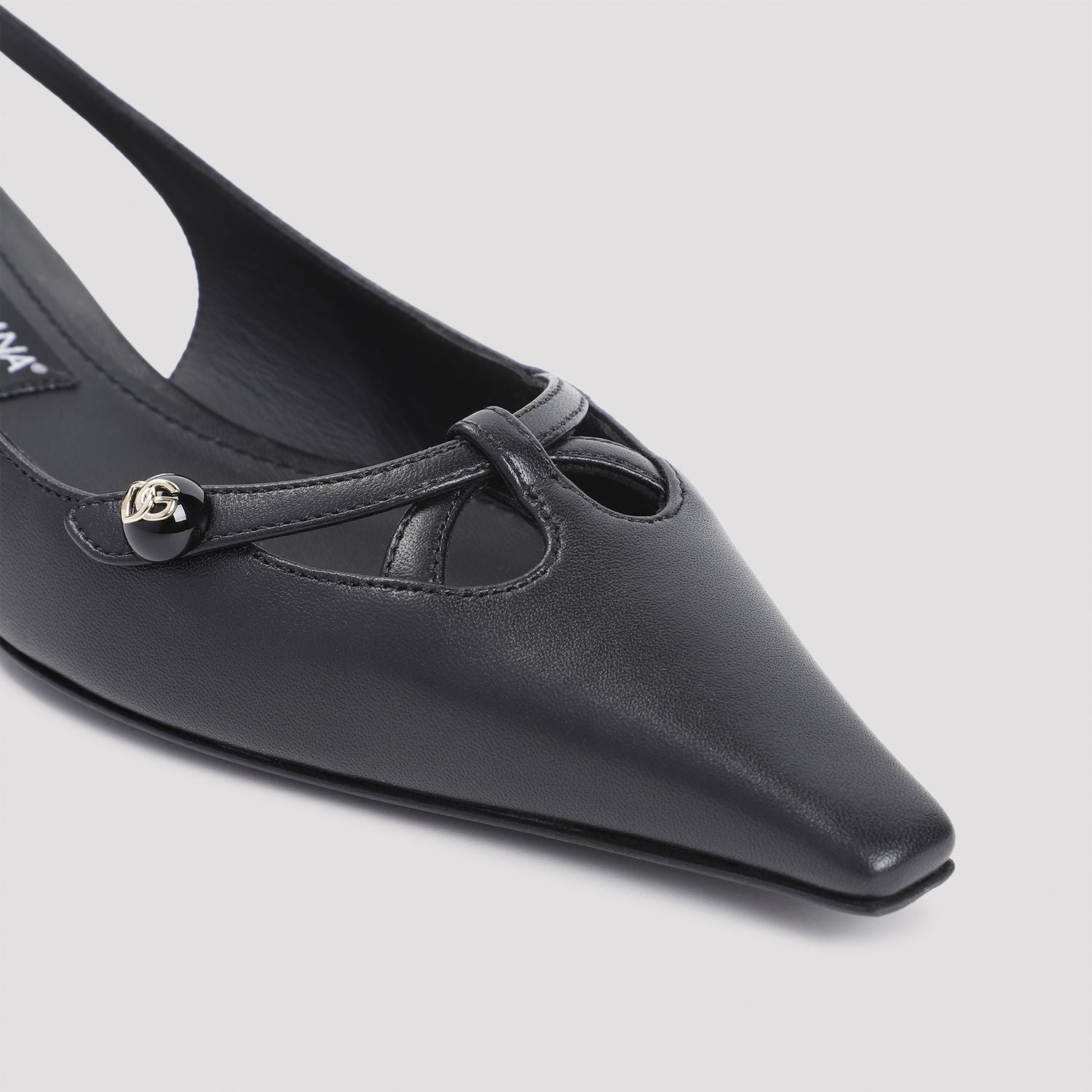 Dolce & Gabbana Black Leather Slingback Shoes