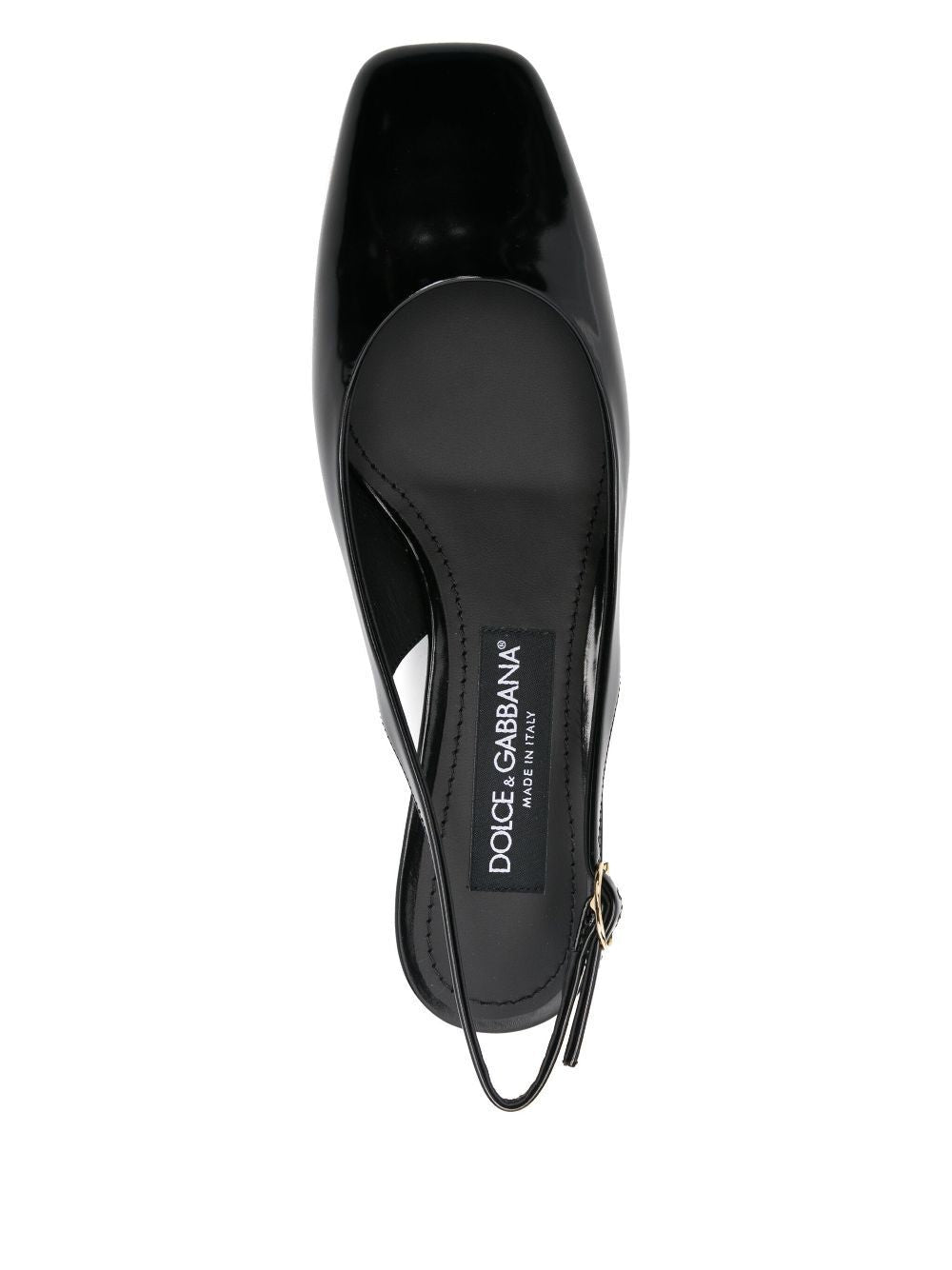 Dolce & Gabbana Logo-Heel Patent Leather Slingback Pumps