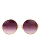 Chloé Gold-Gold-Red Metal Sunglasses