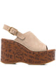Chloé Desert Sand Beige Suede Calf Leather Maxime Wedges Sandals