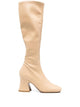 Chloé Cream Synthetic Leather Janis Boots