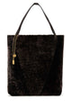 Chloé Dark Brown Shearling Large Chloã¨ Spin Shopping Bag