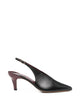 Chloé Zapato Destalonado Negro Granate Hebilla