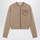 Chloé Light Brown Wool And Cashmere Logo Cardigan