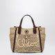 Chloé Iconic Tote Bag In Raffia And Leather, Hot Sand