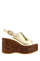 Chloé Gold Leather Maxime Wedge