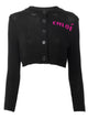 Chloé Short, Fitted Cardigan With Logo In Cotton Knit