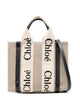 Chloé Woody Small Linen Tote Bag