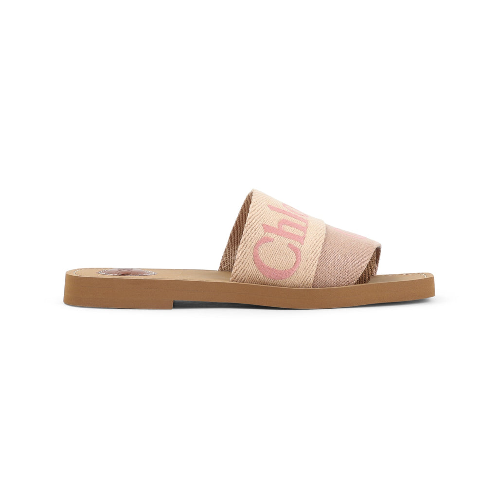 Chloé Woody Flat Sandal Logo Bands