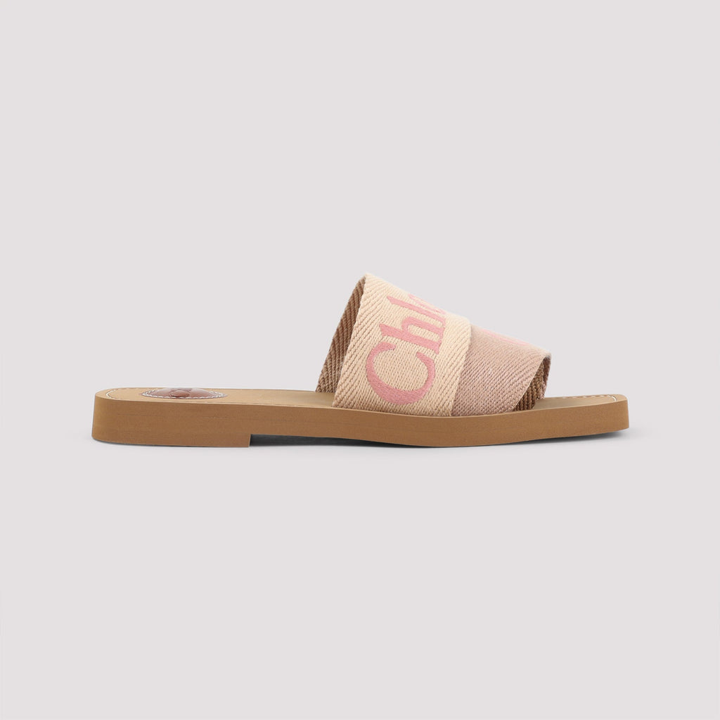 Chloé Woody Flat Sandal Logo Bands