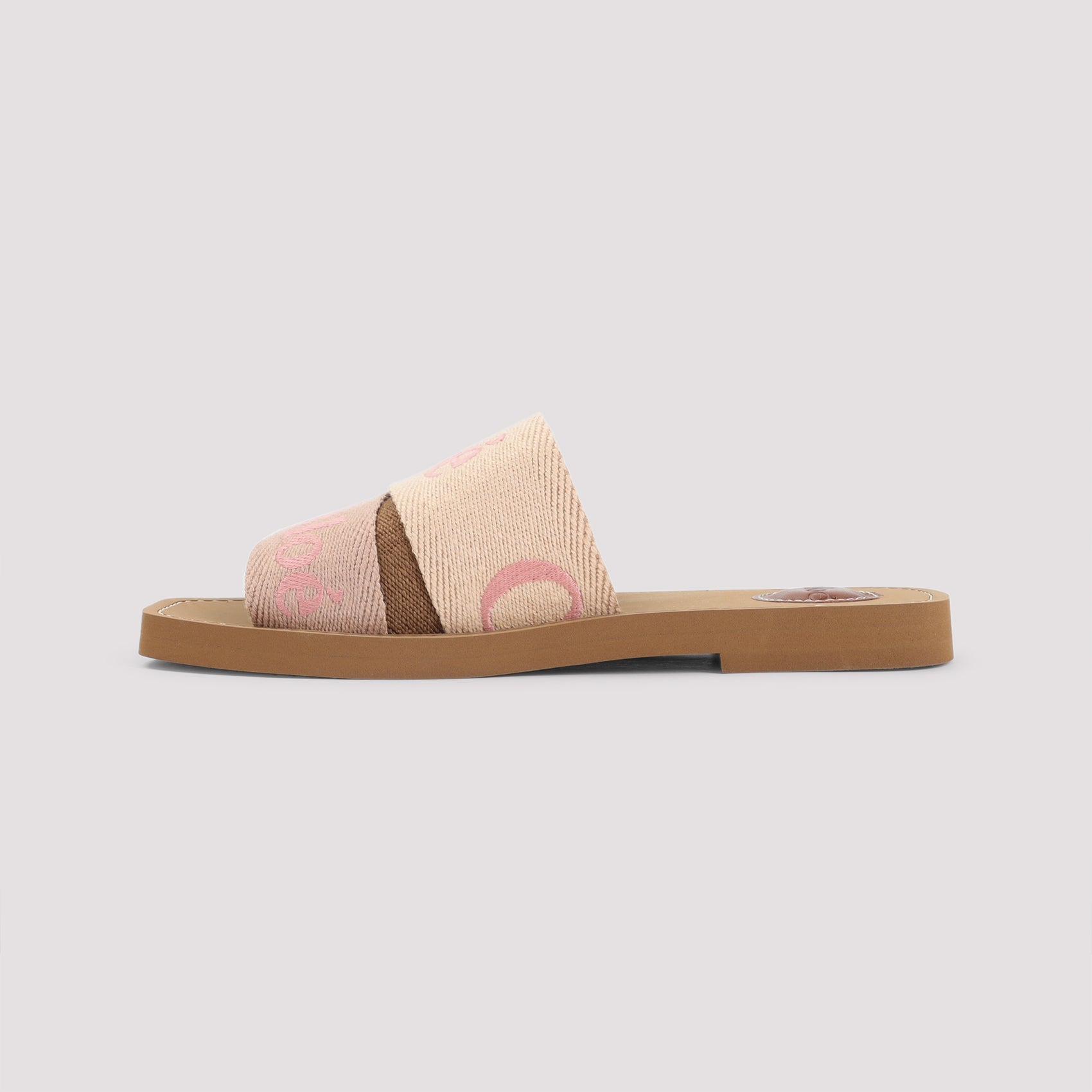 Chloé Woody Flat Sandal Logo Bands