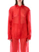 The Frankie Shop The Frankie Shop Peri Sheer Silk Shirt - Red