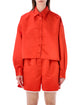The Frankie Shop The Frankie Shop Arlen Satin Boxy Shirt Red