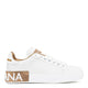 Dolce & Gabbana Metallic Portofino Leather Sneakers